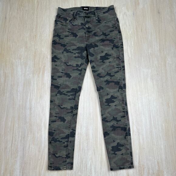 Hudson Green Camouflage Camo Print Barbara High Waist Super Skinny Jeans 30 - Picture 1 of 14